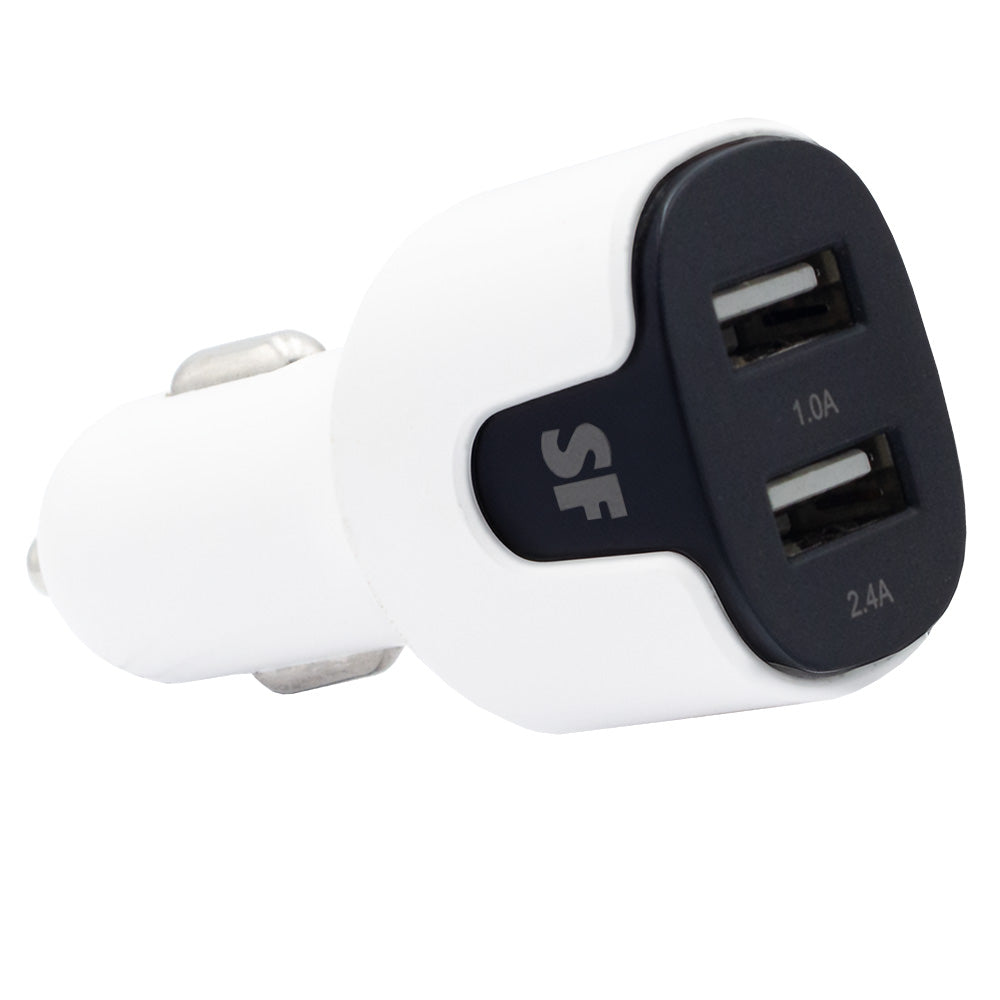 17W DUAL USB A Car Charger with USB A to MFI Lightning Cable