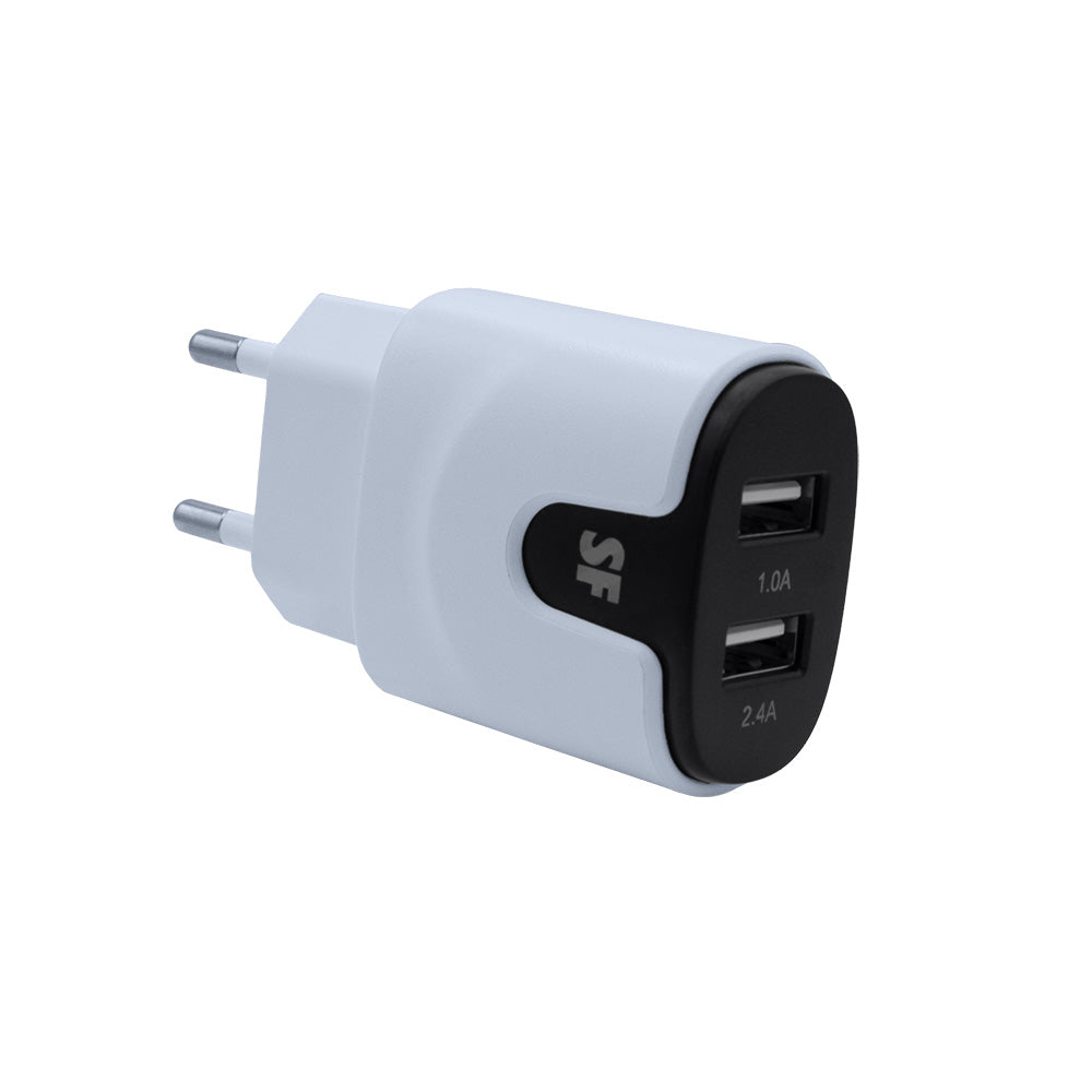 17W DUAL USB A Wall Charger with USB A to MFI Lightning Cable