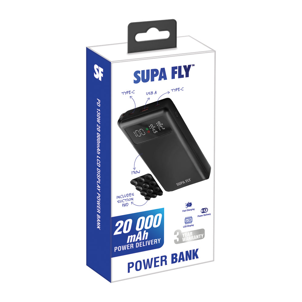 Power Bank 20 000mAh PD 130W USB A &amp; Type-C