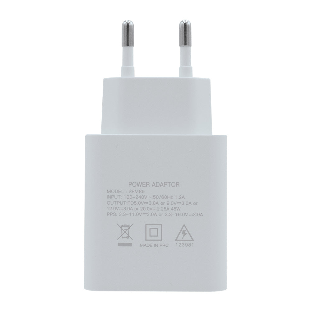 45W PD Type-C Wall Charger with Type-C to Type-C Cable