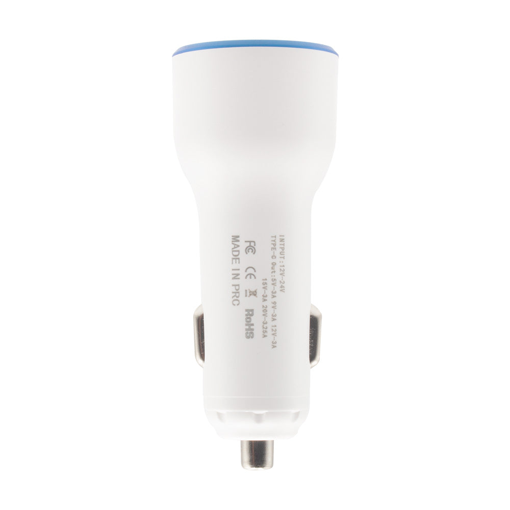 65W Type-C Car Charger with Type-C to Type-C Cable