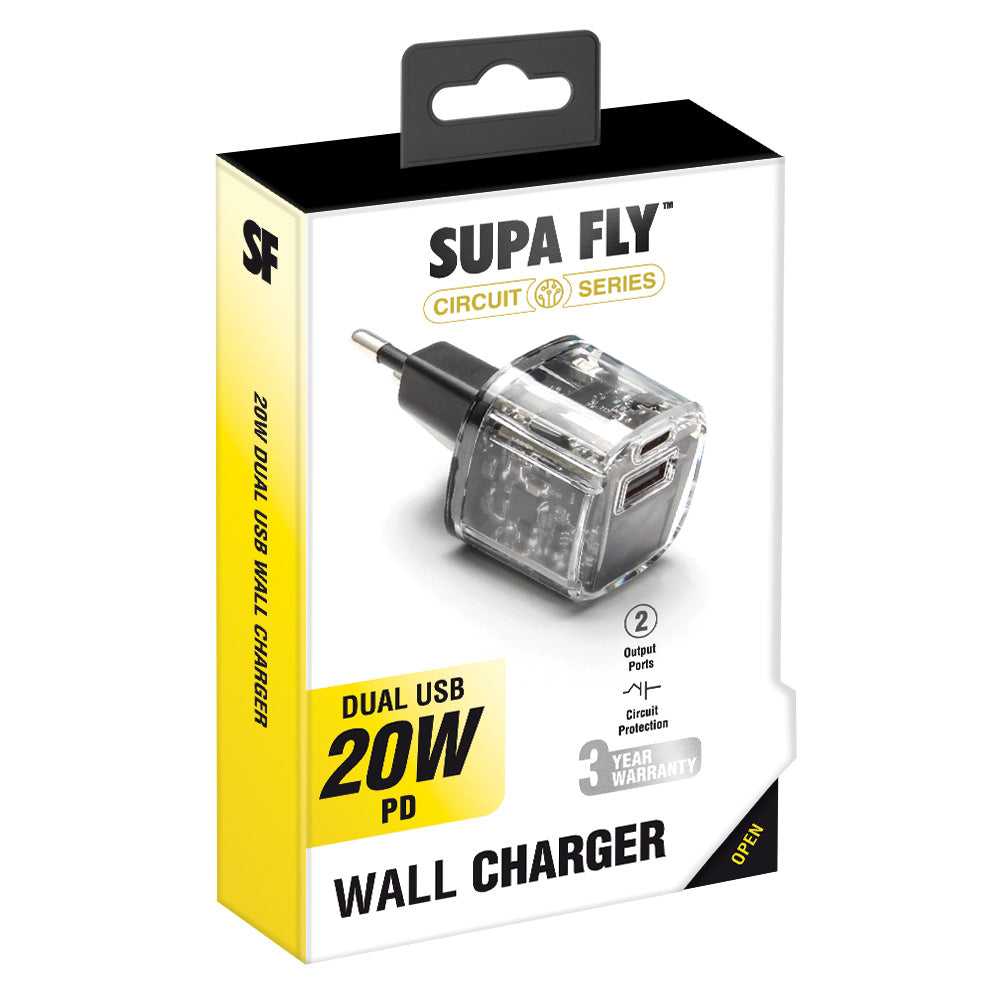 20W Dual PD USB A to Type-C Wall Charger