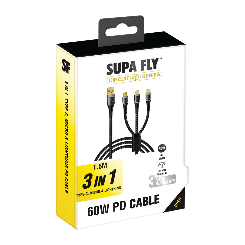 1.2m 3-in-1 Multi Charge Cable