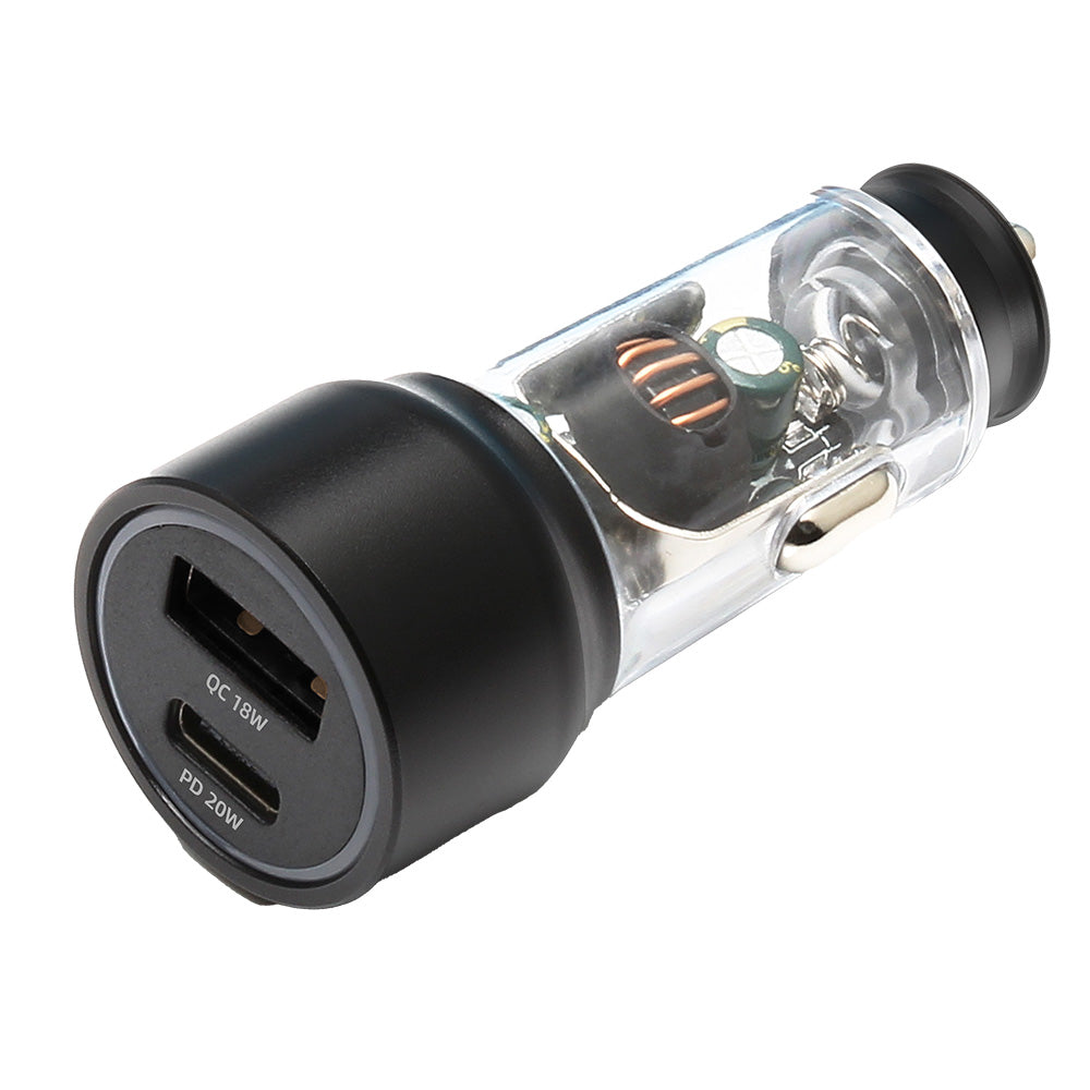 38W Dual PD QC USB A to Type-C Car Charger
