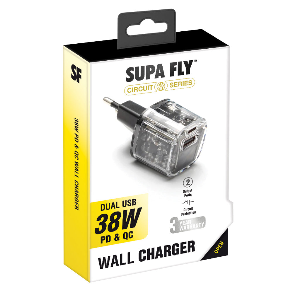 38W Dual PD USB A to Type-C Wall Charger