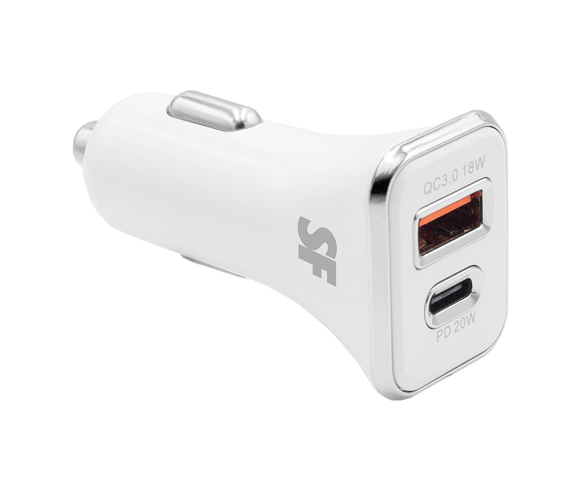 38W Dual PD USB A &amp; Type-C Car &amp; Wall Charger