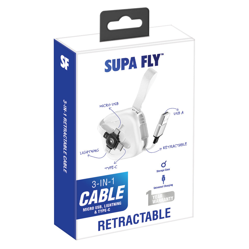Retractable in 3-in-1 Charging Cable