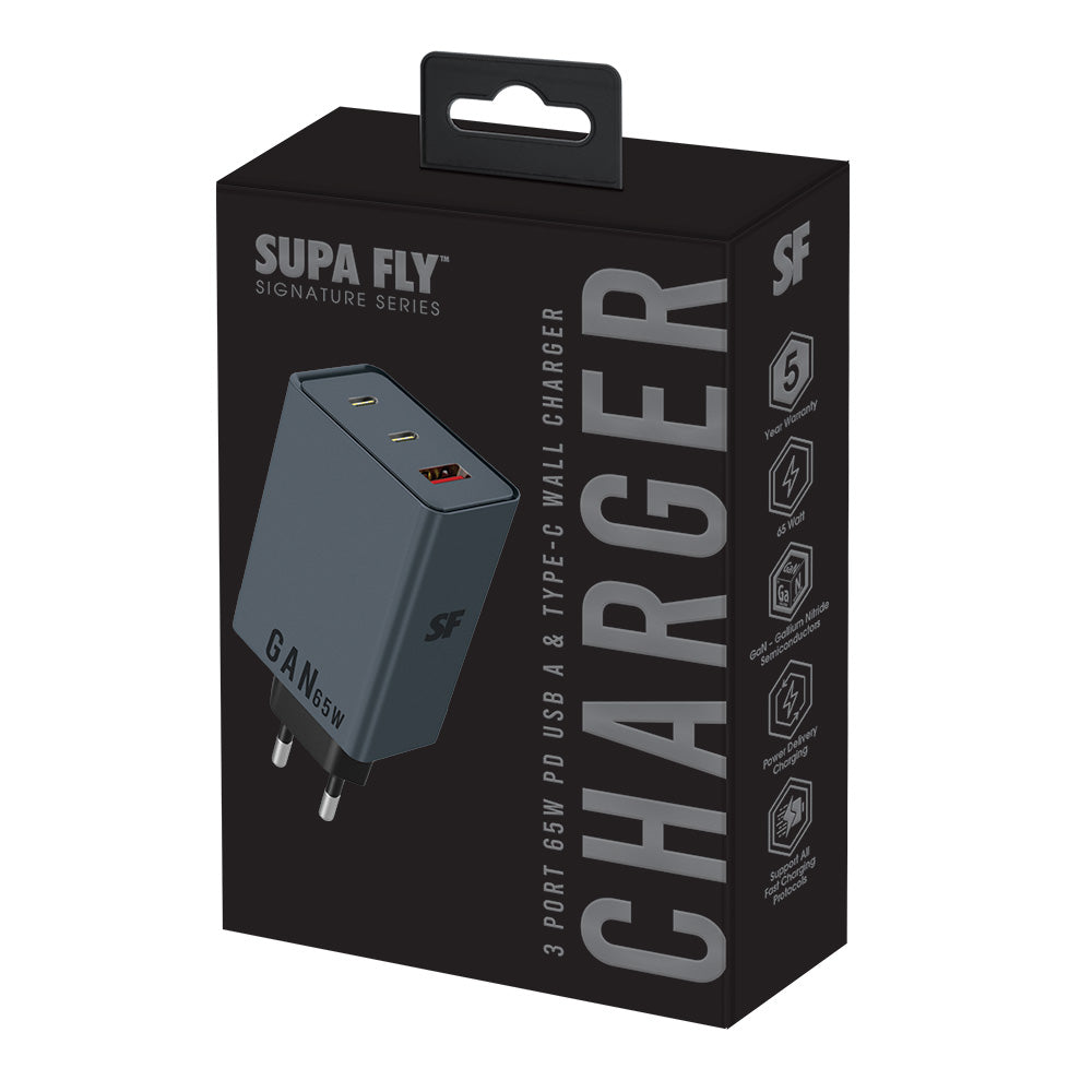 65W PD 3 Port USB A &amp; Type-C Wall Charger