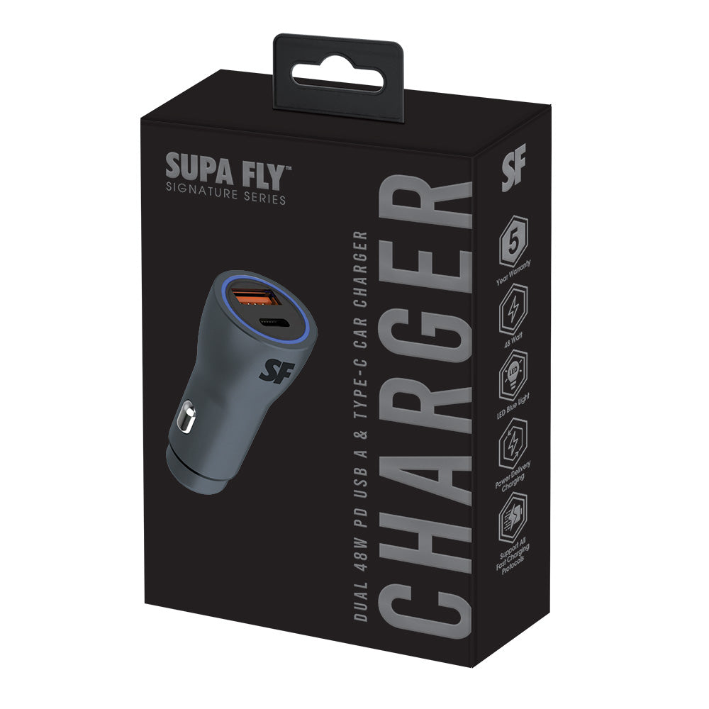 48W Dual PD USB A to Type-C Car Charger