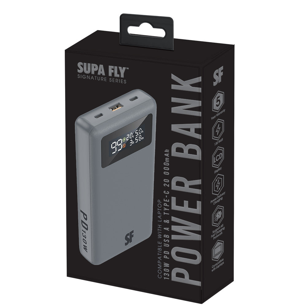 Power Bank 20 000mAh PD 130W USB A &amp; Type-C
