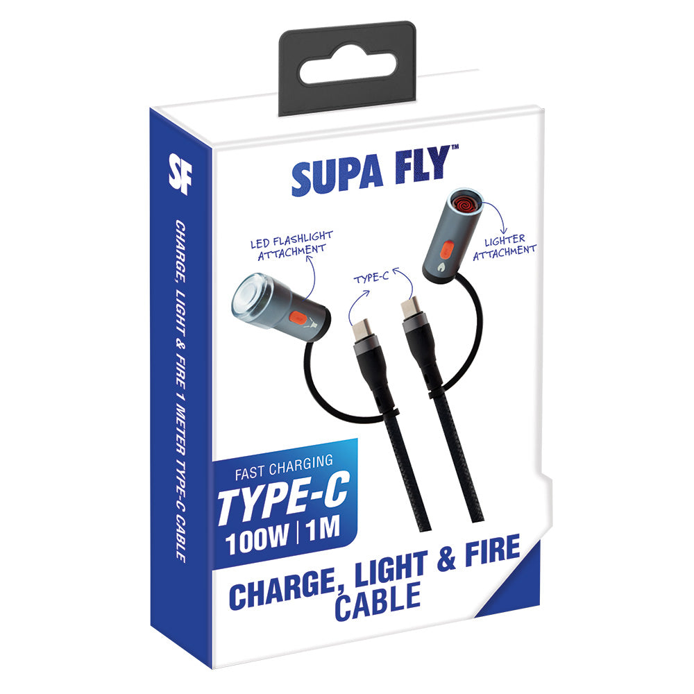 1m Type-C to Type-C With Flashlight &amp; Ligter Charge &amp; Sync Cable