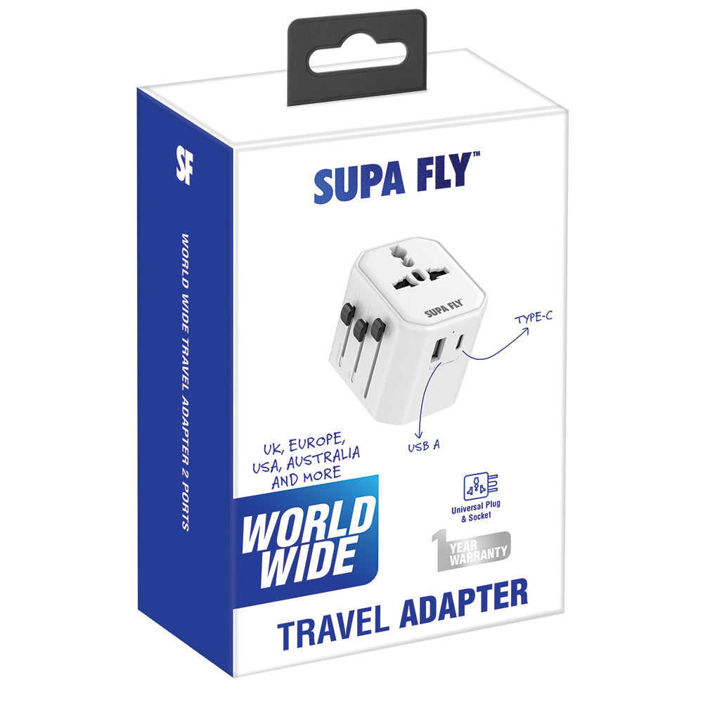 World Wide Travel Adapter Type-C &amp; USB A