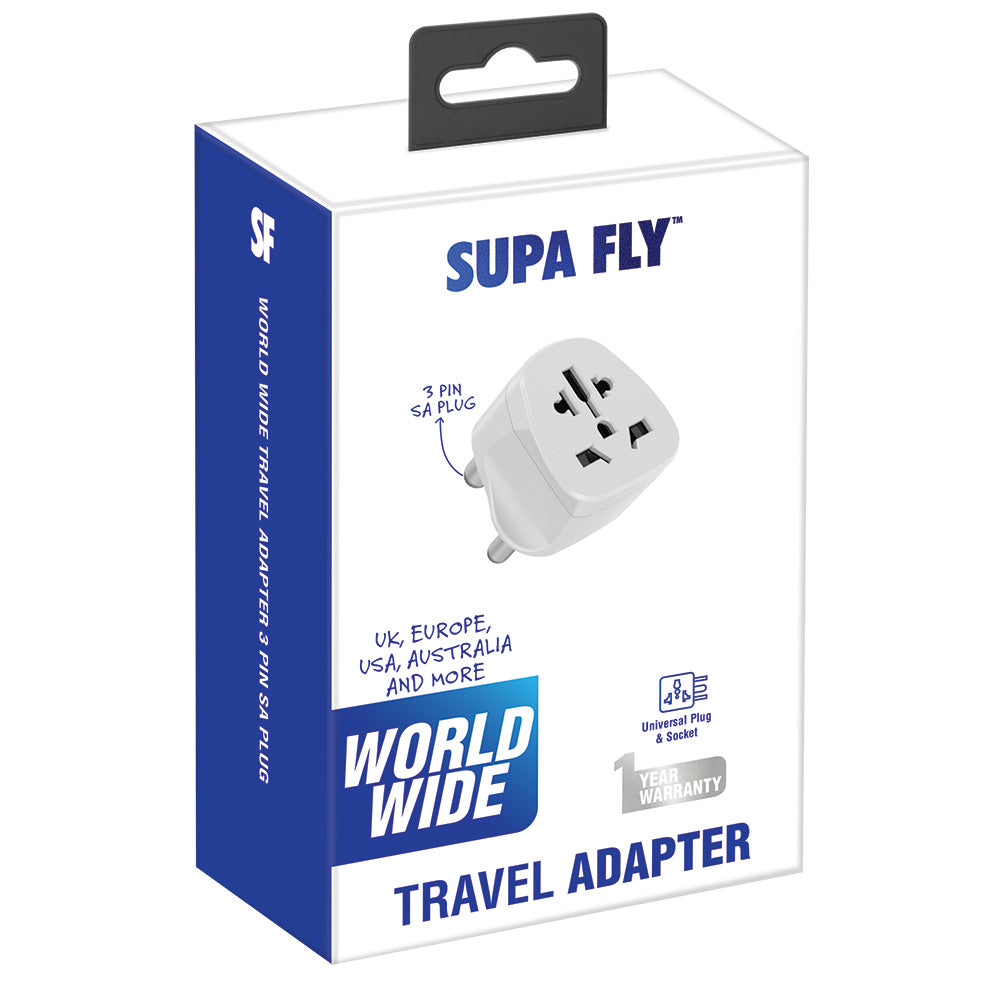 World Wide Travel Adapter 3 Pin SA Plug