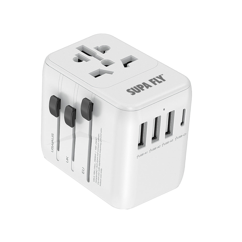 World Wide Travel Adapter Type-C & 3x USB A